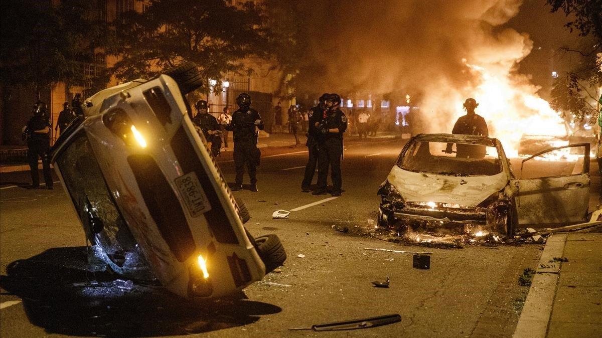 Enfrentamientos con la policía en Washington.