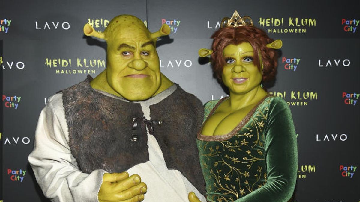 Heidi Klum y Tom Kaulitz disfrazados de Shrek y Fiona