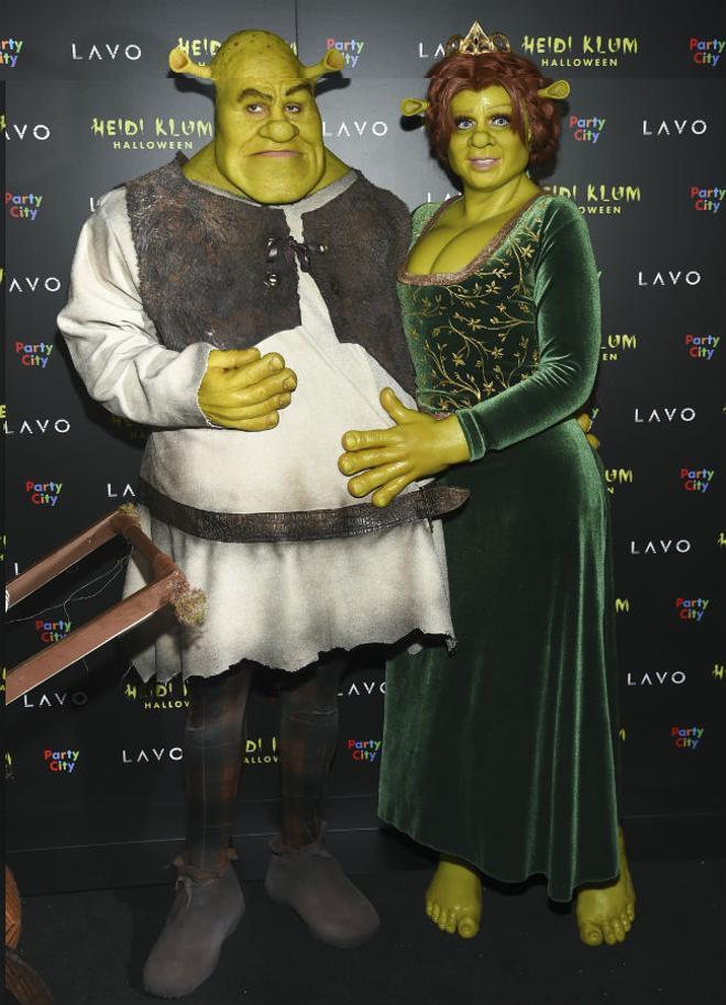 Heidi Klum y Tom Kaulitz disfrazados de Shrek y Fiona