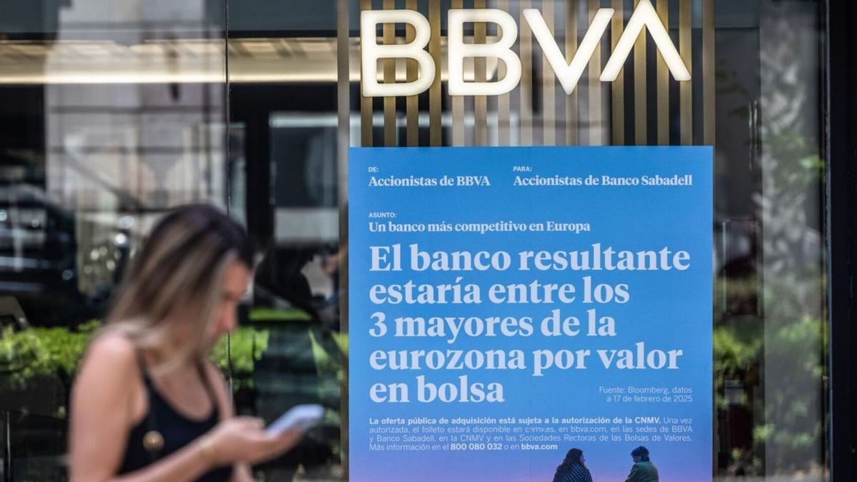Una oficina del BBVA a Barcelona.