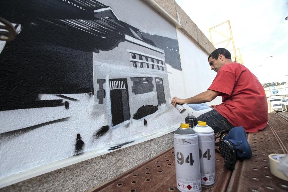 Cien años de Cardama en cien metros de grafiti