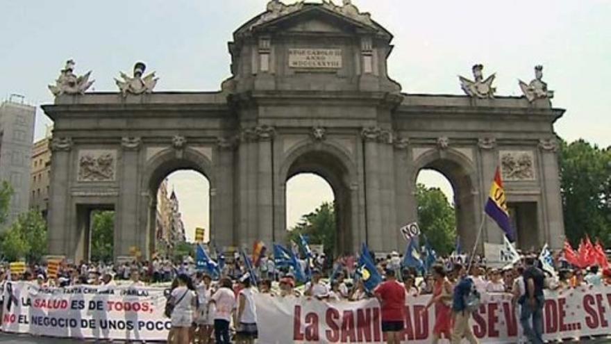 Manifestación en Madrid en defensa de la Sanidad pública