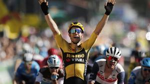 Cycling - Tour de France - Stage 7 - Millau to Lavaur - France - September 4, 2020. Team Jumbo-Visma rider Wout Van Aert of Belgium wins the stage. REUTERS/Benoit Tessier/Pool