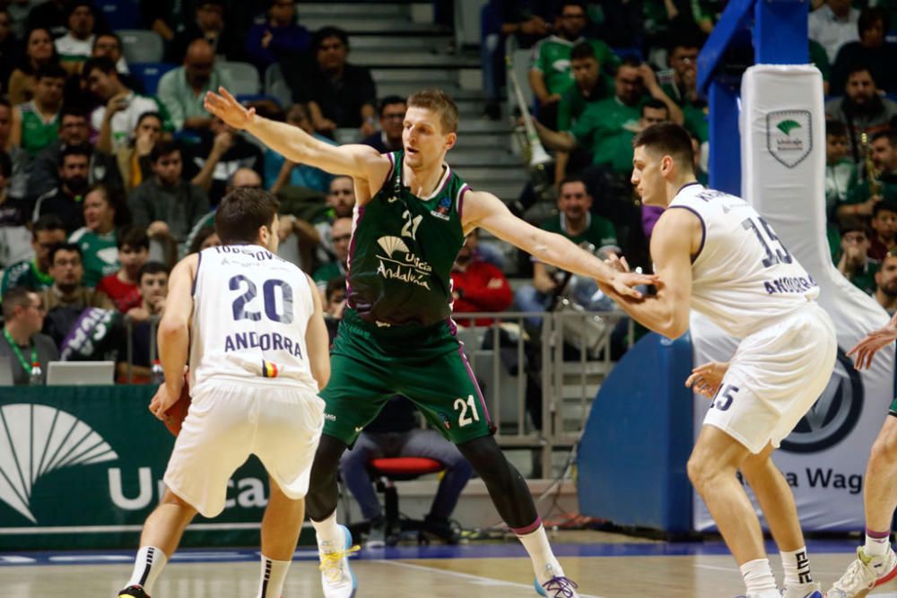 Alberto Díaz, Jaime Fernández y Rubén Guerrero aúpan al Unicaja en el último cuarto para sumar una nueva victoria europea ante el MoraBanc que deja a los verdes a un paso de los cuartos de final y con serias opciones de acabar campeón de grupo.