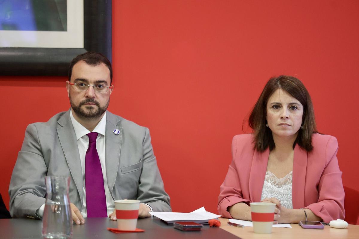 Adrián Barbón y Adriana Lastra.