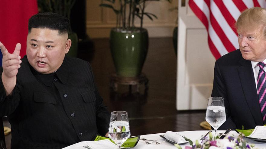 Kim Jong Un en la cumbre con Donald Trump.