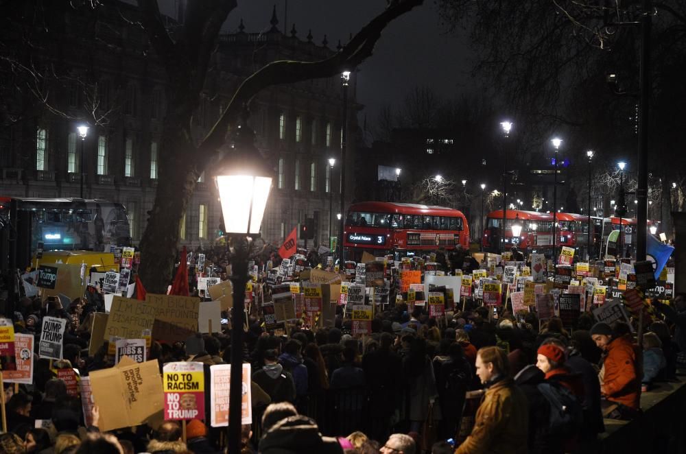 Protestas en Londres contra el veto de Trump