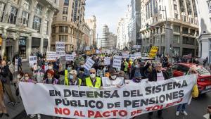 Manifestación de pensionistas en Madrid.