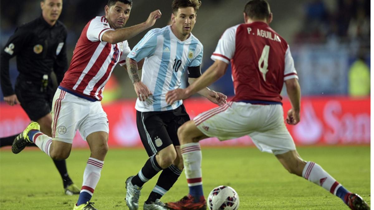 Messi, en su duelo ante Paraguay