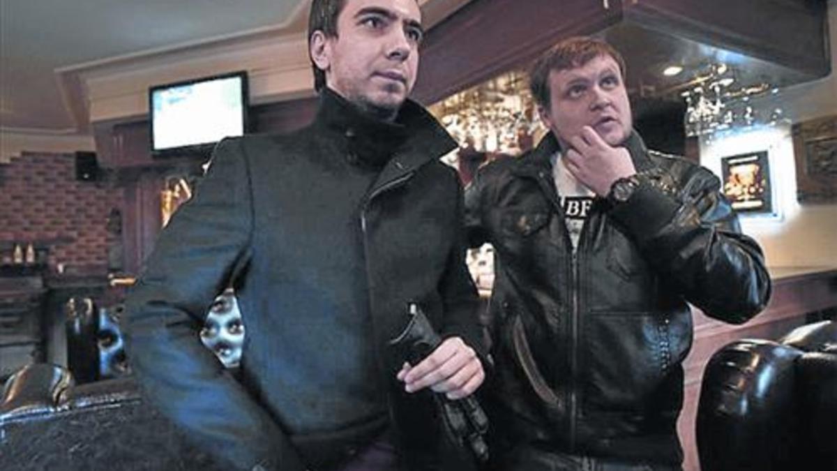 Bromistas 8Vladímir Kuznetsov, a la izquierda, y Alekséi Stolyarov.