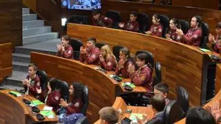 Sesenta "peque diputados" alzan la voz en la Junta General contra el mal uso del móvil y las redes sociales: "Nos hacen mucho daño"
