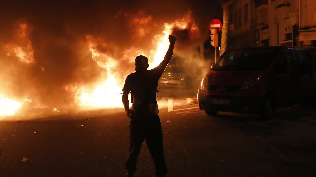 Protestas en Barcelona en una concentración de los CDR.