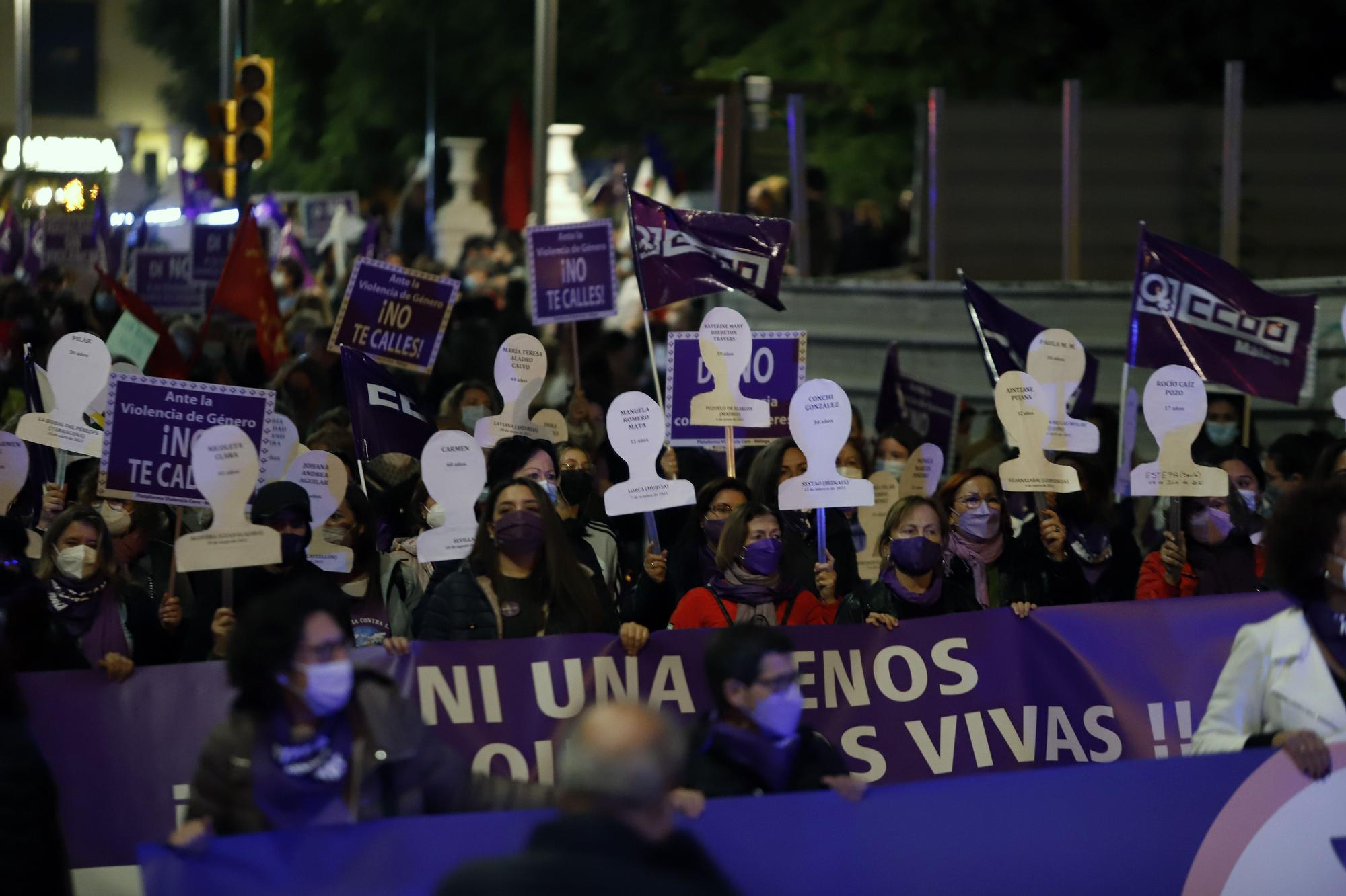 Manifestación del 25N contra la violencia machista en Málaga