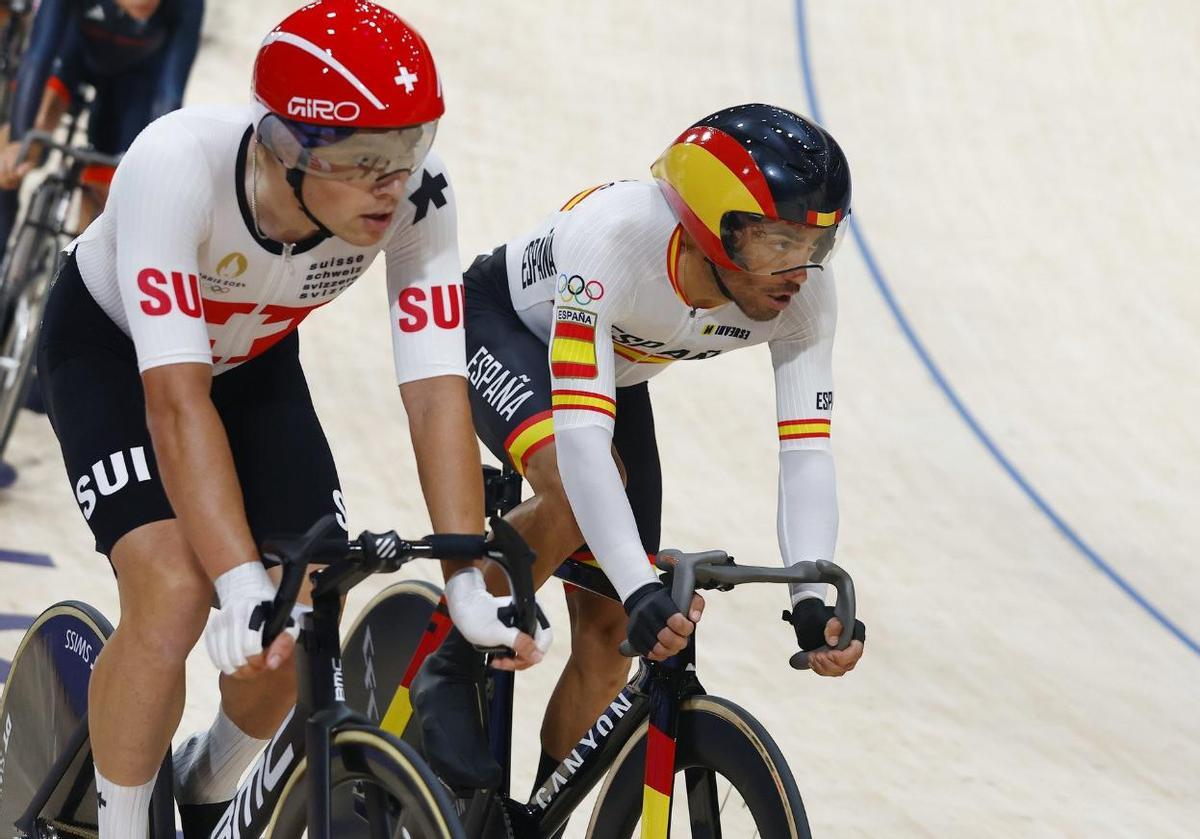 Albert Torres en la prueba de omnium.