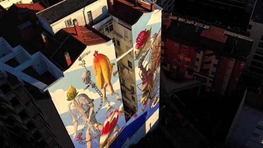 El arte mural de Vigo desde el aire