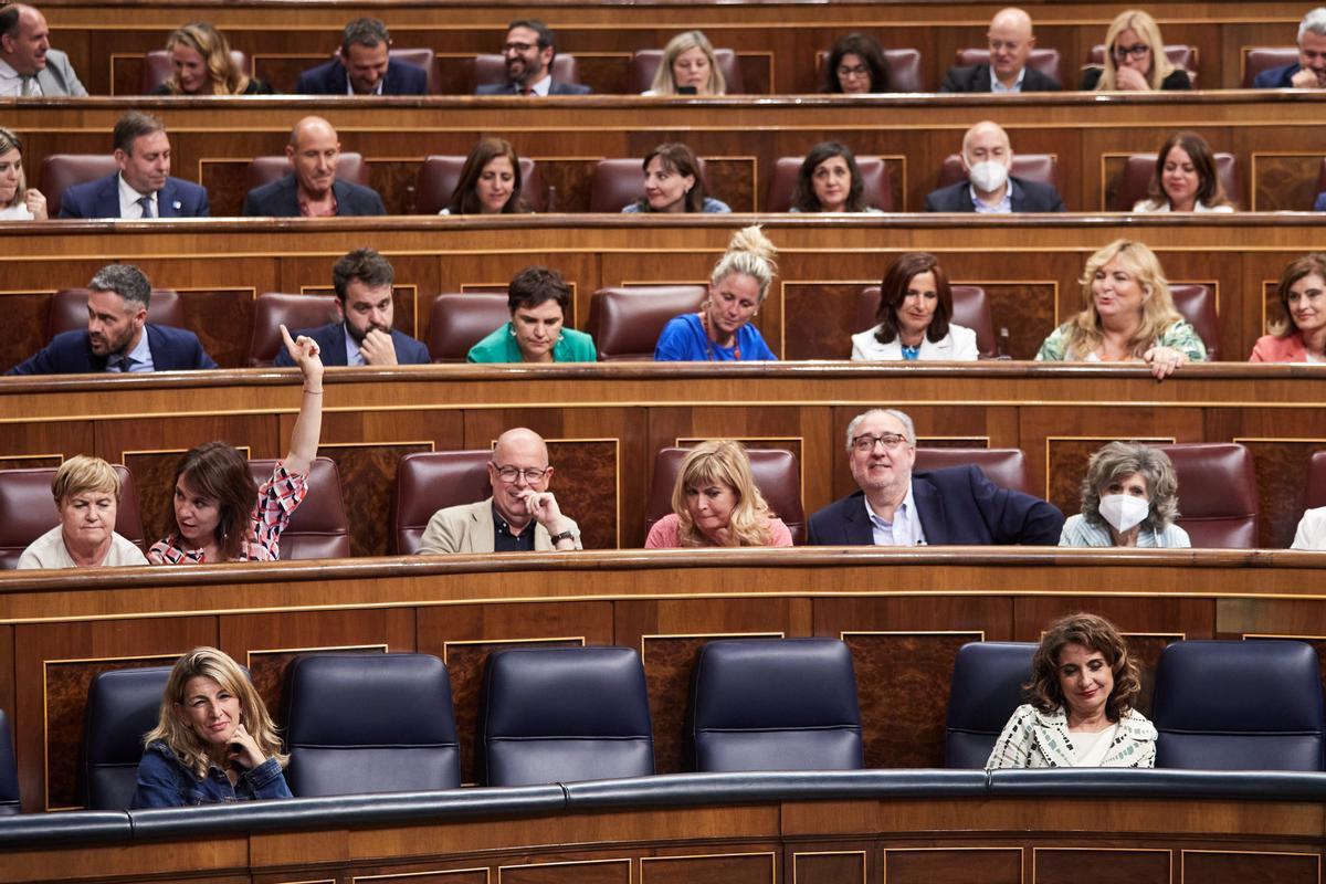 Una vista de la bancada del Grupo Socialista en el Congreso.