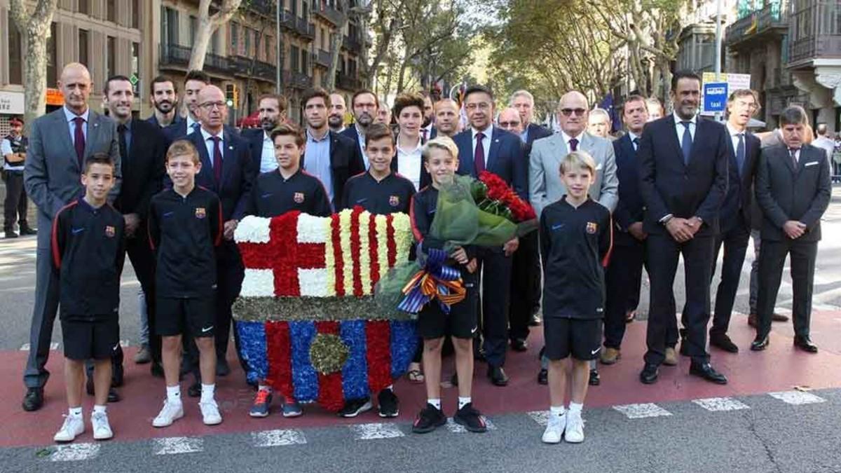 La delegación del FC Barcelona en la Diada de 2017