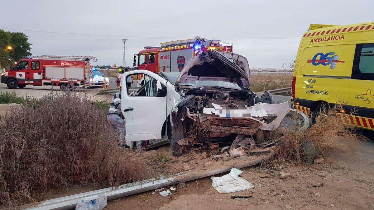 El vehículo, tras el accidente