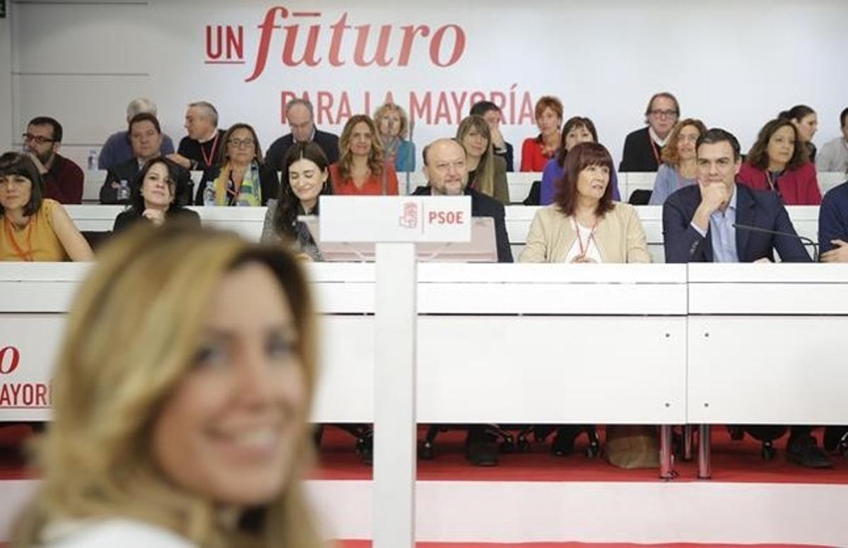 Susana Diaz y Pedro Sanchez en el Comite Federal del PSOE