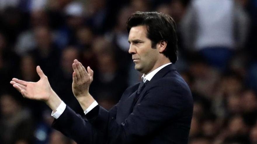 Solari, durante el partido contra el Barcelona