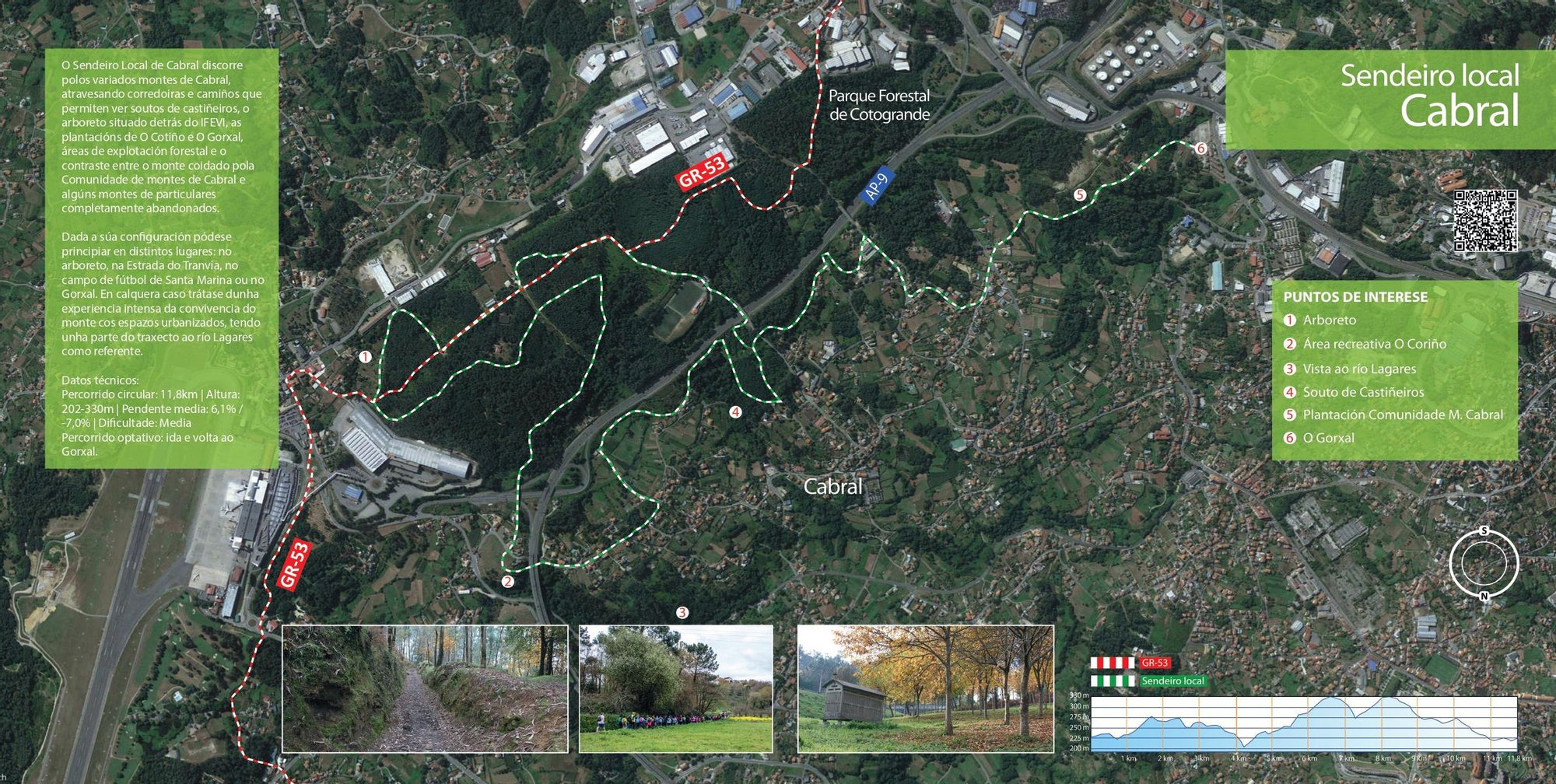 Plano del sendeiro localde de Cabral dentro del programa de rutas de senderismo guiadas y gratis &quot;Vigo, camiño a camiño&quot;