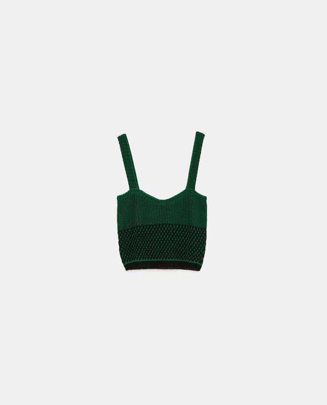 Top verde de punto de Zara 'limited edition'