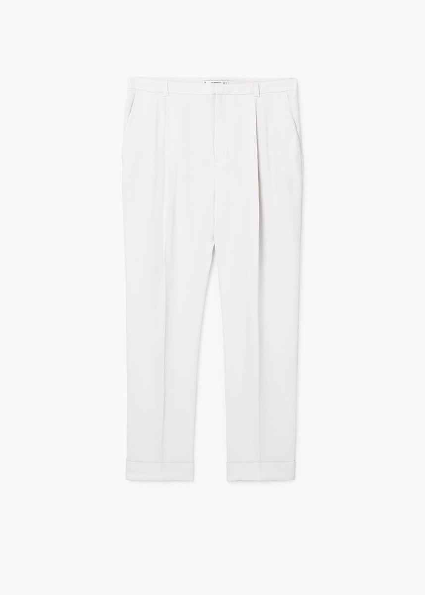 Pantalón blanco recto de Mango