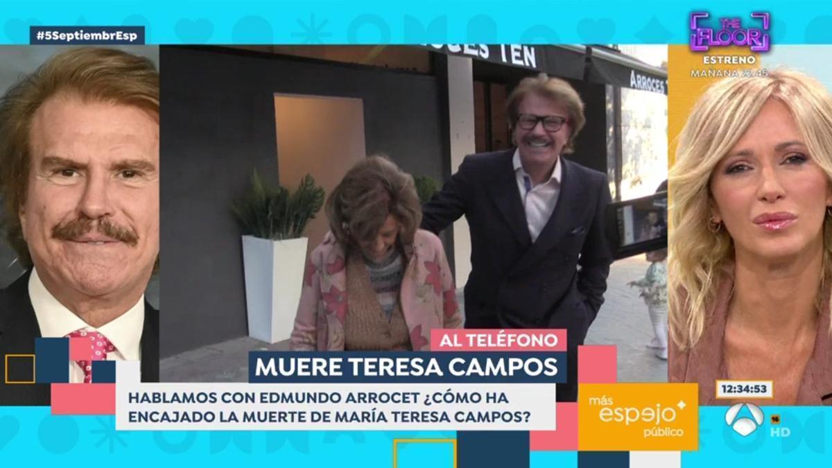 Edmundo Arrocet habla en 'Espejo Público' tras la muerte de María Teresa Campos.