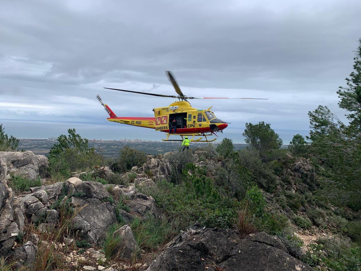 El helicóptero de los Bomberos actuó con celeridad y diligencia