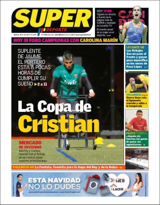 Portada SUPERDEPORTE martes 15 diciembre 2020