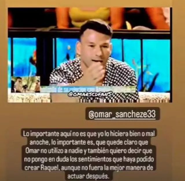 Historia de Omar Sánchez en su cuenta de Instagram.