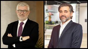 Ángel Rivera (izquierda) e Ignacio Julià, nuevo consejero delegado del Banco Santander España.