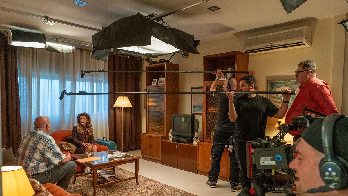 El rodatge del film "¿Me entiendes o te lo explico?" del director Jordi Calvet.