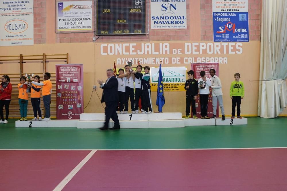 Final regional de tenis de mesa en Calasparra