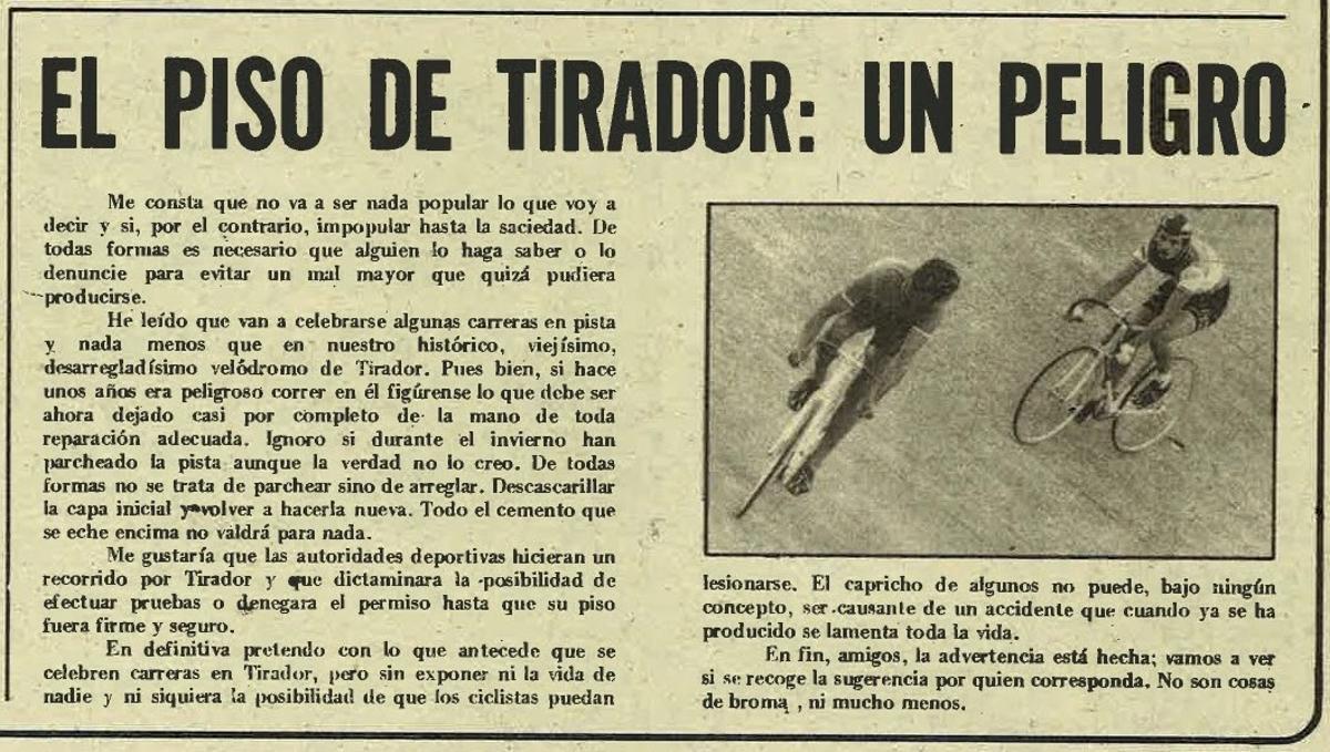 ciclismo. Velódromo de Tirador. DM.18.03.1973.p33