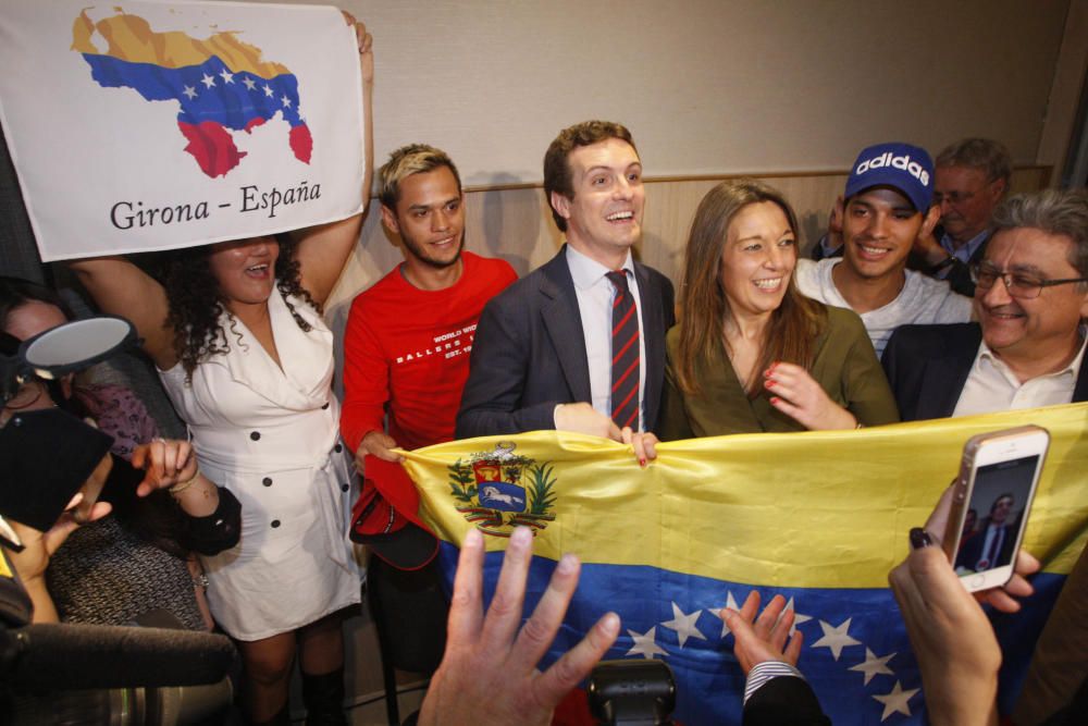 Visita del líder del PP, Pablo Casado, a Girona.