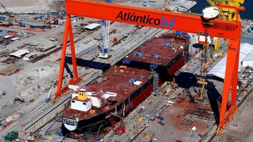 El mayor astillero de Brasil, Atlántico Sul, fue inaugurado a finales de 2009.  // FdV