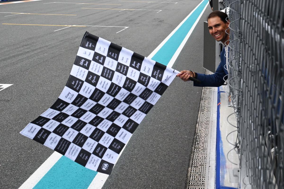 Rafa Nadal, en Miami, donde el pasado 3 de mayo agitó la bandera de cuadros
