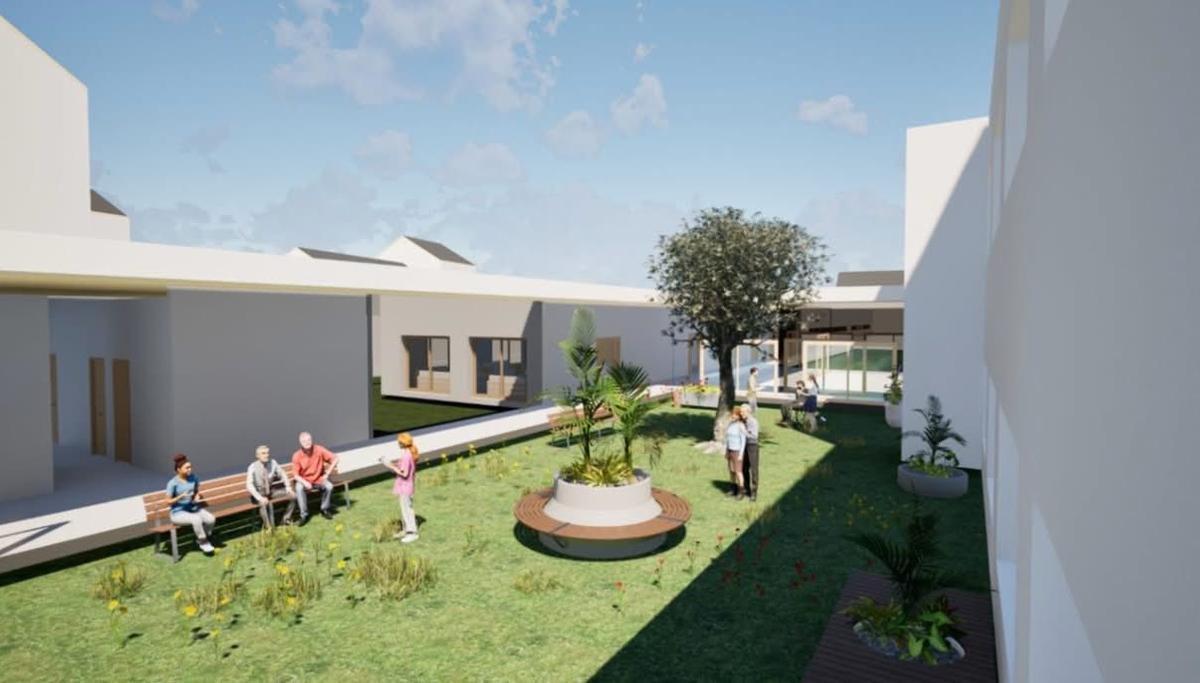 Boceto dun dos espazos comúns da futura Casa de Acompañamento aos Maiores de Rianxo.