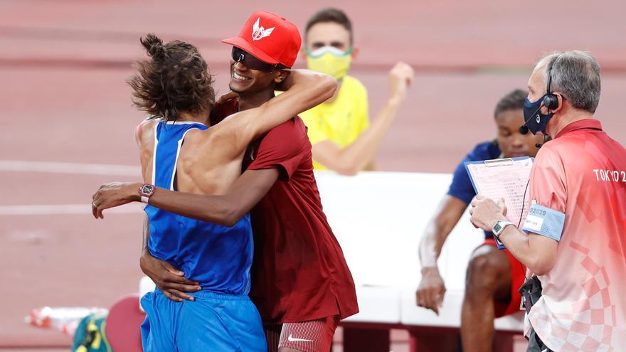 El catarí Mutaz Essa Barshim y el italiano Gianmarco Tamberi.