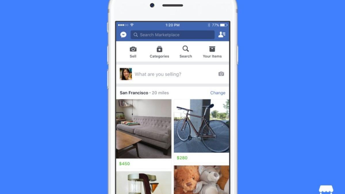 La aplicación Marketplace de Facebook.