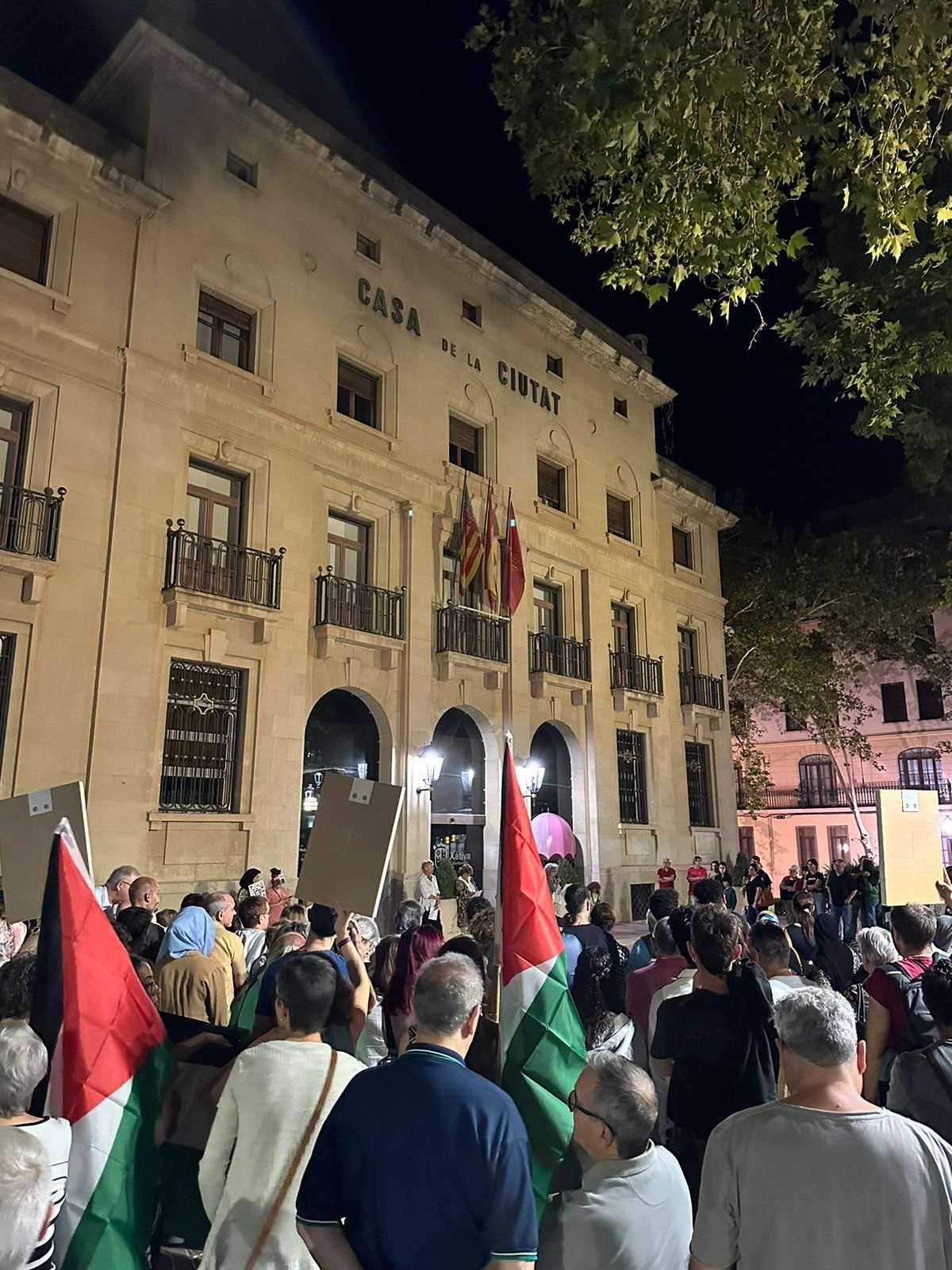 Xàtiva acoge una concentración de apoyo al pueblo palestino