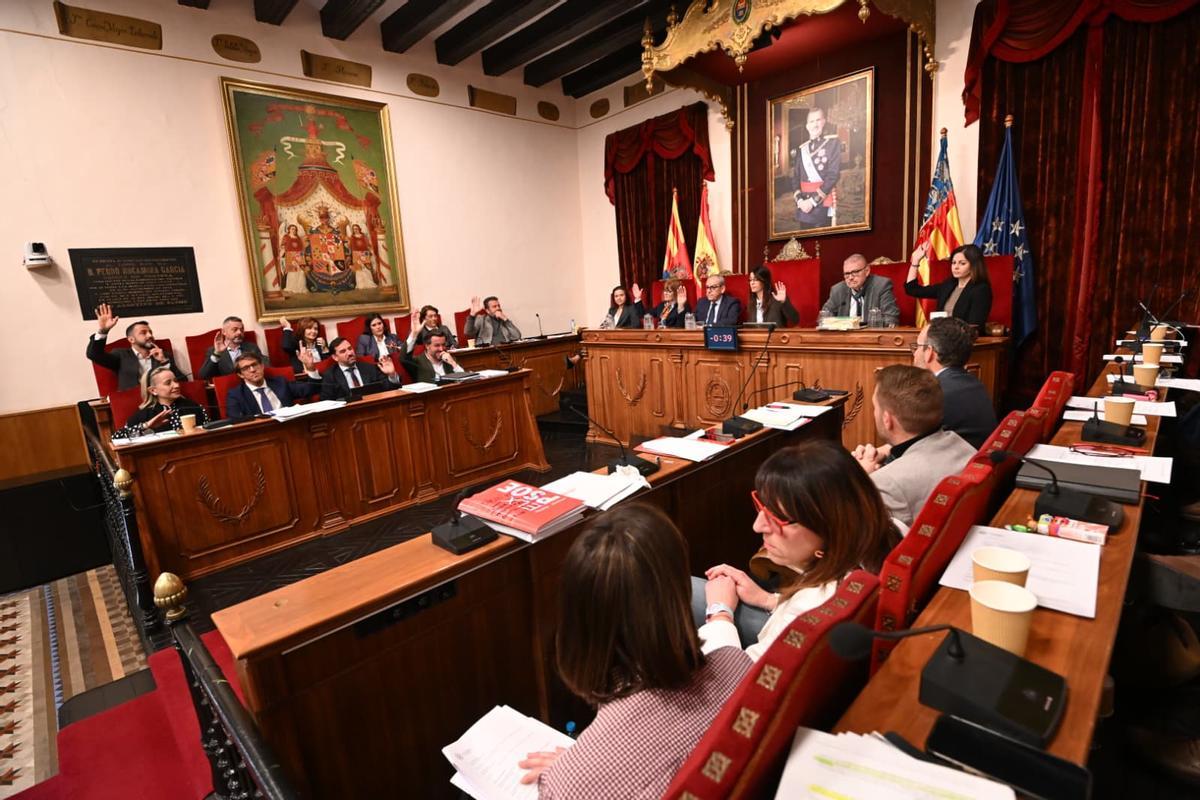La bancada de la derecha, en el pleno de este lunes.