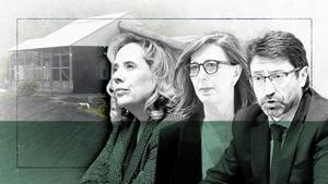 Belarmina Díaz,  Nieves Roqueñí, presidenta de la Autoridad Portuaria de Gijón y Enrique Fernández, presidente de Hunosa