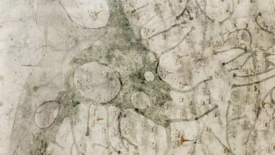 El mapa del siglo XIII muestra un Gales medieval con dos grandes islas frente a la costa oeste que no existen en la actualidad.