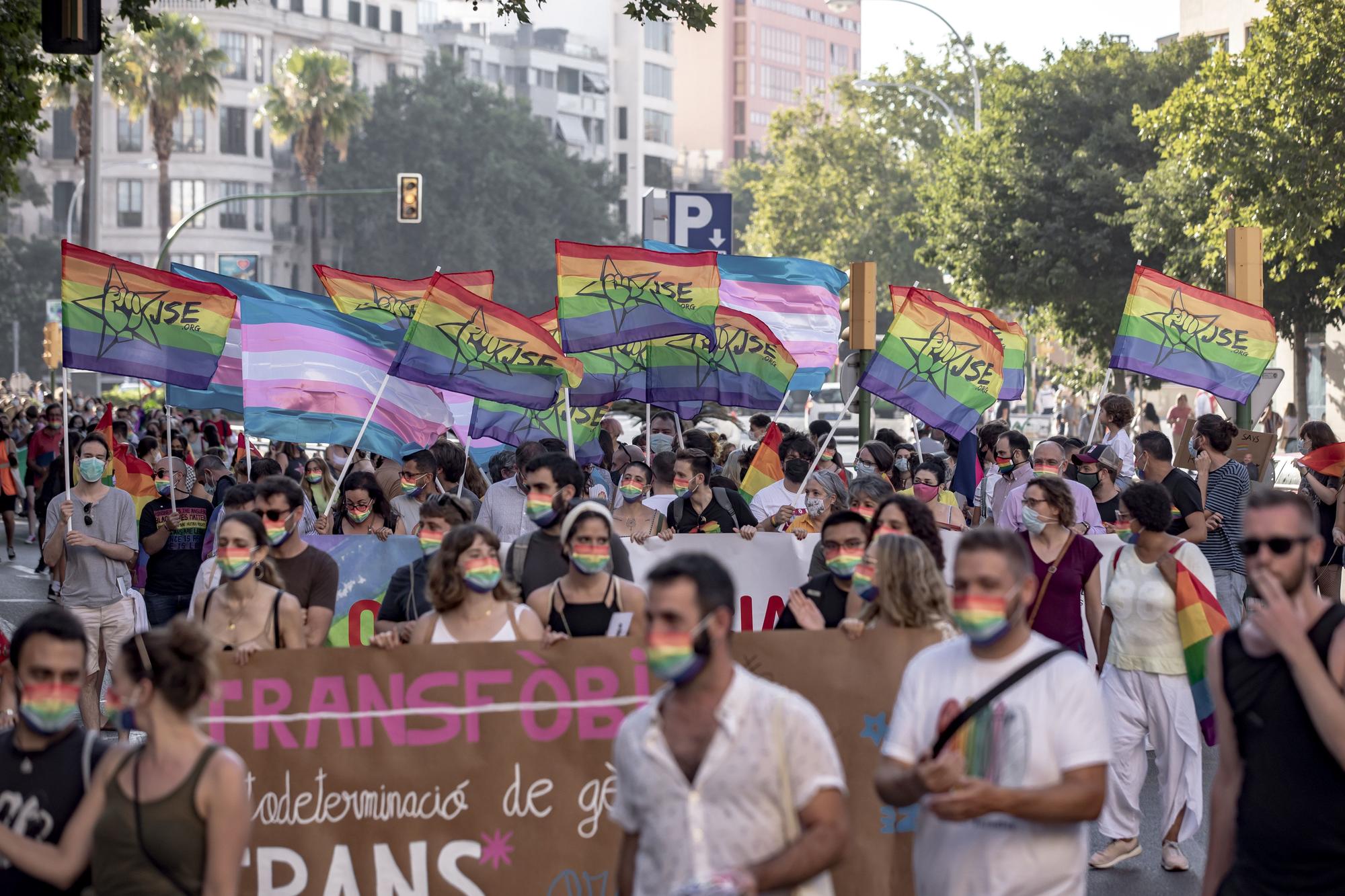 Un millar de personas se manifiesta en Palma en pro del colectivo LGTBI