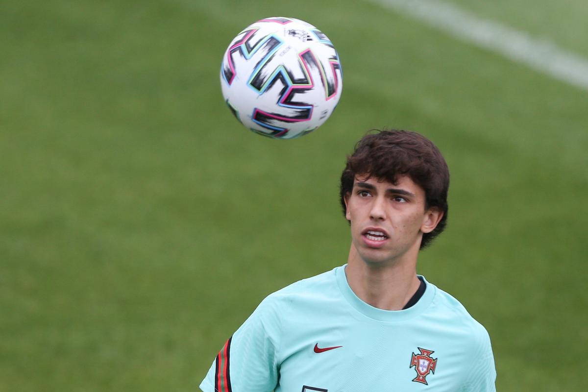 Joao Félix en un entrenamiento de la selección de Portugal.