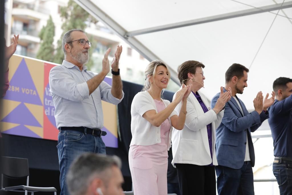 Yolanda Díaz visita Palma en uno de los actos de campaña de Unidas Podemos