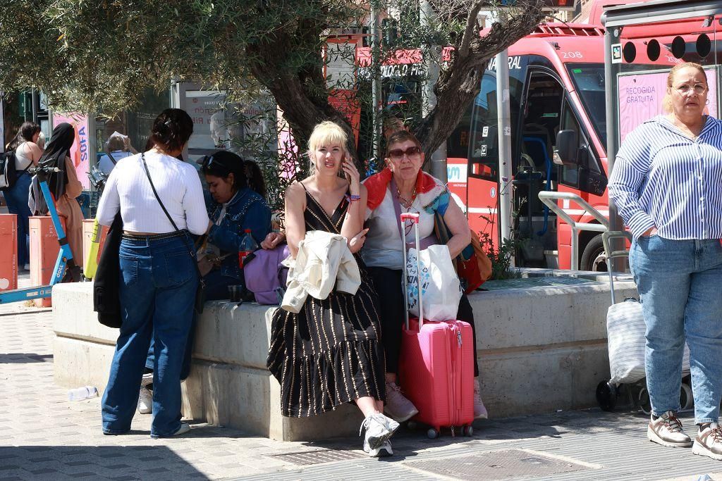 El caos que dejó el apagón eléctrico este lunes por las calles de Murcia, en imágenes