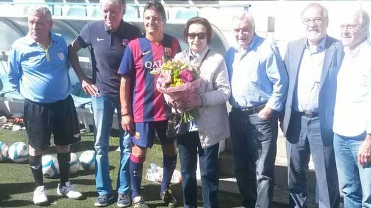 Pere Segarra, Joan Cassasas, Josep Maria Fusté y Ramon Alfonseda arroparon a la viuda de Segarra, Puri, en Taradell